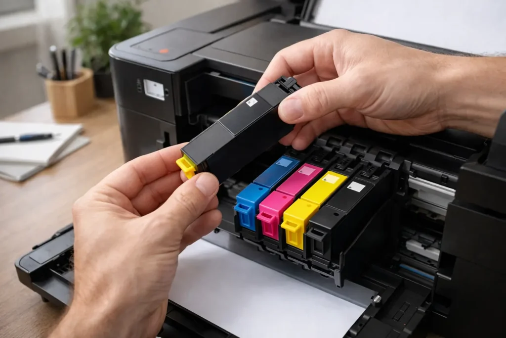 Cleaning print heads to fix printer printing blank page issue
