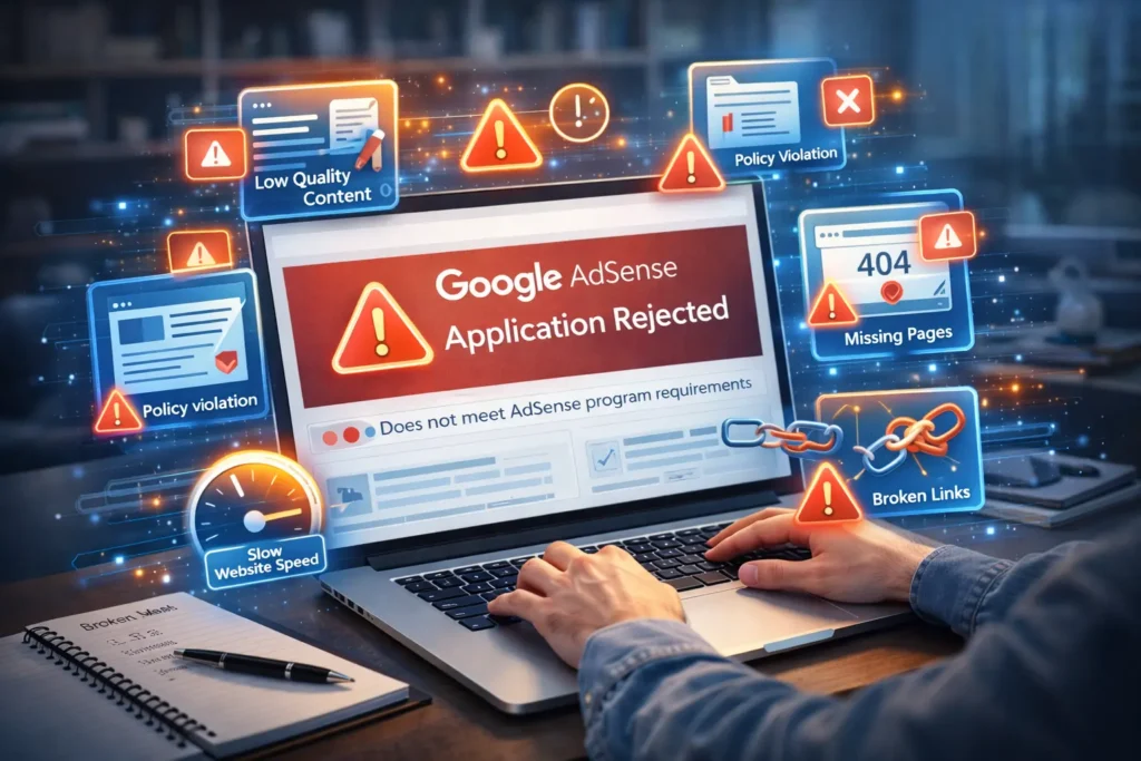 common adsense rejection reasons