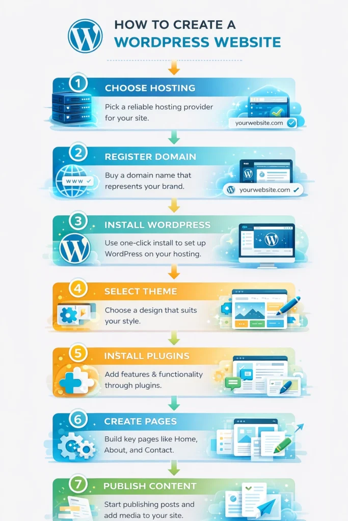 step by step process to create a WordPress website for beginners
