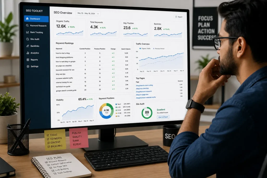 tracking blog ranking progress with SEO tools