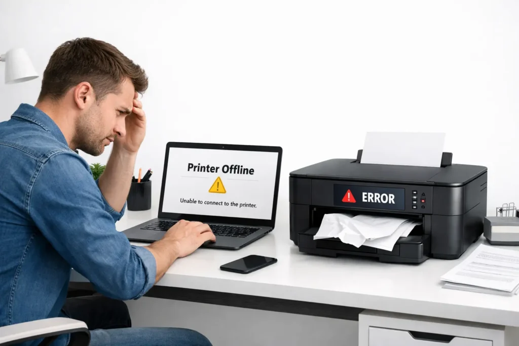 printer not printing troubleshooting guide showing common error fixes