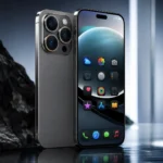 Rumored iPhone 18 Pro design featuring a titanium body, smaller Dynamic Island, and triple rear camera.