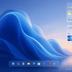Windows 12 rumored floating taskbar concept on a modern desktop